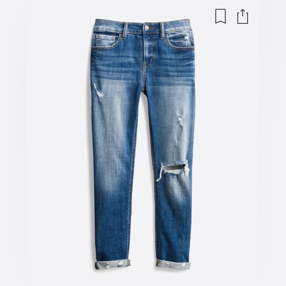 Studio Blue Mid Rise Cropped  Relaxed Skinny Jean size 10
